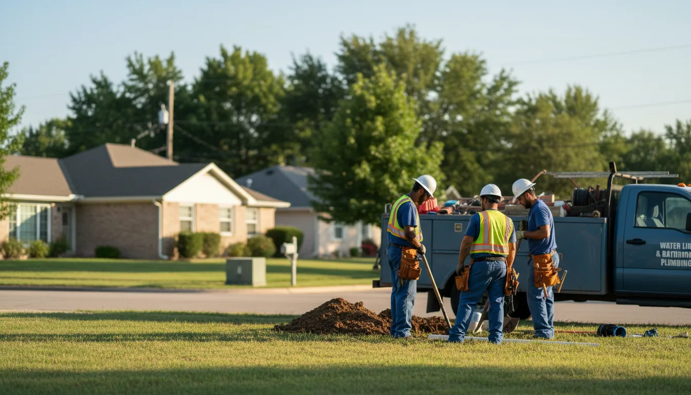 Residential water line and bathroom plumbing service in Oklaunion, TX